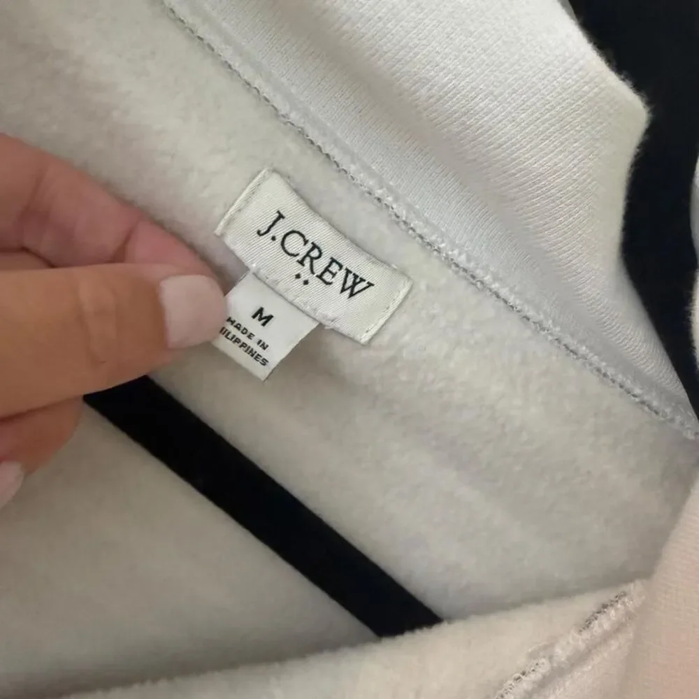 J.Crew Gray White Striped Quarter Zip Pullover Sweatshirt Women’s Medium Preppy